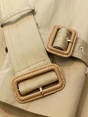 Fortok Burberry Check Panel Cotton Gabardine Trench Coat in Beige/Black - 4