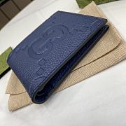 Fortok Gucci Jumbo GG Wallet Blue 739479 11x9cm - 2