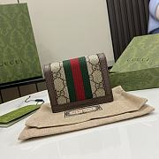 Fortok Gucci GG Supreme Ophidia Card Wallet 523155 8.5x11x3cm - 4