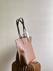 Fortok Burberry Medium Monogram Motif Leather Tote Tan 34x14x28cm - 5