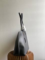 Fortok Burberry Medium Monogram Motif Leather Tote Black 34x14x28cm - 6