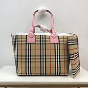 Fortok Burberry London Tote Bag Beige & Pink 51.3x18.5x29cm - 1