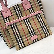 Fortok Burberry London Tote Bag Beige & Pink 51.3x18.5x29cm - 3