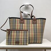 Fortok Burberry London Tote Bag Beige & Brown 51.3x18.5x29cm - 1