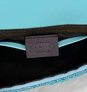 Fortok Fendi Mini Baguette Blue Sequin and Leather Bag 19x5x11cm - 3