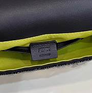 Fortok Fendi Mini Baguette Black Sequin and Leather Bag 19x5x11cm - 3