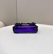 Fortok Fendi Mini Baguette Dark Purple Sequin and Leather Bag 19x5x11cm - 4