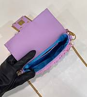 Fortok Fendi Mini Baguette Purple Sequin and Leather Bag 19x5x11cm - 6