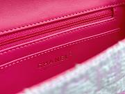 Fortok Chanel Tweed Quilted Mini Rectangular Flap Bag Pink Multicolor 20x10x7cm - 2