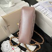 Fortok Chanel Mini Flap Bag Pink Shiny Lambskin Pearls & Gold-Tone Metal 12.5x17x5cm - 2