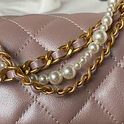 Fortok Chanel Mini Flap Bag Pink Shiny Lambskin Pearls & Gold-Tone Metal 12.5x17x5cm - 5