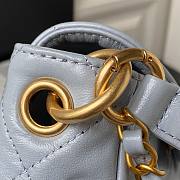 Fortok Chanel Hobo Bag Glossy Calfskin & Gold-Tone Metal Silver 21.5×30×5cm - 5