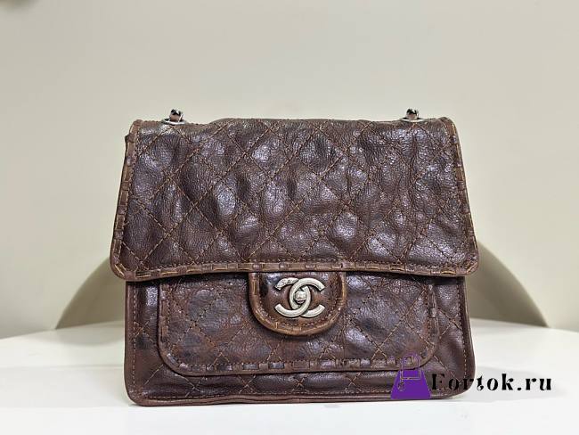 Fortok Chanel Vintage Sienne Bag Silver Buckle 26x11x23cm - 1