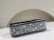 Fortok Chanel Mini Flap Bag Satin, Strass & Silver-Tone Metal Silver Bag 13×20×6cm - 6