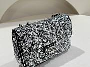 Fortok Chanel Mini Flap Bag Satin, Strass & Silver-Tone Metal Silver Bag 13×20×6cm - 4