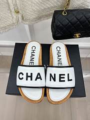 Fortok Chanel Cork Soles Slides White  - 1