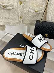 Fortok Chanel Cork Soles Slides White  - 4