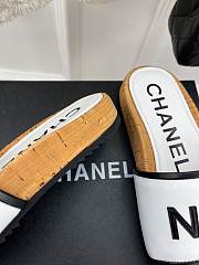 Fortok Chanel Cork Soles Slides White  - 3