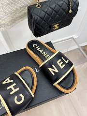 Fortok Chanel Cork Soles Slides Black - 3