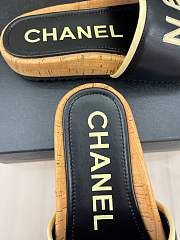 Fortok Chanel Cork Soles Slides Black - 5
