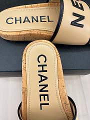 Fortok Chanel Cork Soles Slides Beige - 6
