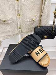 Fortok Chanel Cork Soles Slides Beige - 5