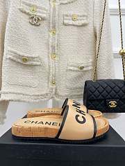 Fortok Chanel Cork Soles Slides Beige - 3