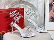 Fortok René Caovilla Margot Butterfly-appliqué Sandals Silver - 1