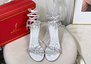 Fortok René Caovilla Margot Butterfly-appliqué Sandals Silver - 6