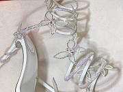 Fortok René Caovilla Margot Butterfly-appliqué Sandals Silver - 5