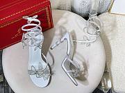 Fortok René Caovilla Margot Butterfly-appliqué Sandals Silver - 3