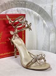 Fortok René Caovilla Margot Butterfly-appliqué Sandals Gold - 3
