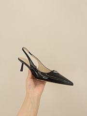 Fortok Prada Patent Slingback Pumps Black - 2