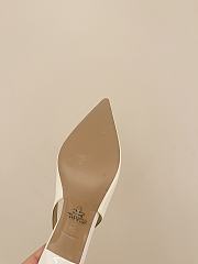 Fortok Prada Patent Slingback Pumps White - 2