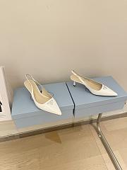 Fortok Prada Patent Slingback Pumps White - 3