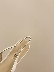 Fortok Prada Patent Slingback Pumps White - 6