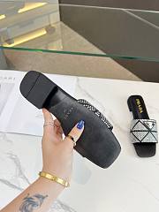 Fortok Prada Satin Crystal Sandals Black - 4