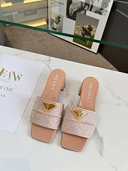 Fortok Prada Satin Crystal Sandals Beige - 1