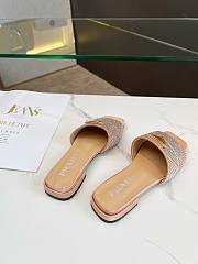 Fortok Prada Satin Crystal Sandals Beige - 6