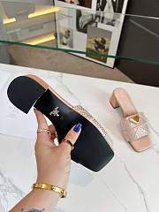 Fortok Prada Satin Crystal Sandals Beige - 5