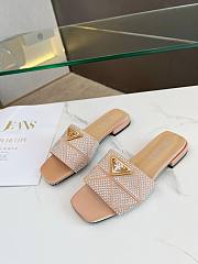 Fortok Prada Satin Crystal Sandals Beige - 4