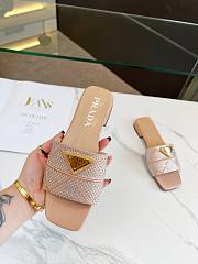 Fortok Prada Satin Crystal Sandals Beige - 2