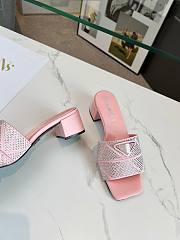 Fortok Prada Satin Crystal Sandals Pink - 3