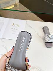Fortok Prada Satin Crystal Sandals Grey - 5