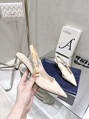 Fortok Prada Bow Back Ribbon Slingbacks Beige - 4