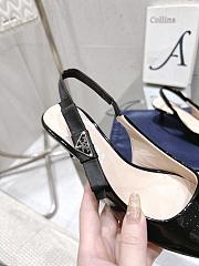 Fortok Prada Bow Back Ribbon Slingbacks Black - 5