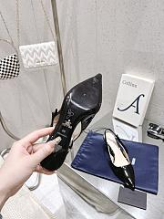 Fortok Prada Bow Back Ribbon Slingbacks Black - 2