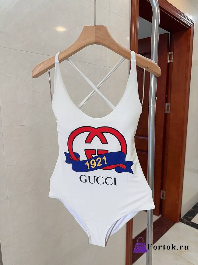 Fortok Gucci Script Print Swimsuit  - 1