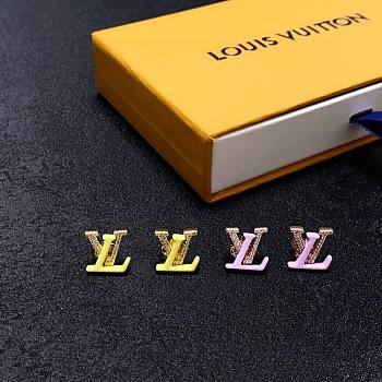 Fortok Louis Vuitton Crystal LV Iconic Sweety Earrings Yellow/Purple