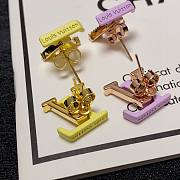 Fortok Louis Vuitton Crystal LV Iconic Sweety Earrings Yellow/Purple - 2